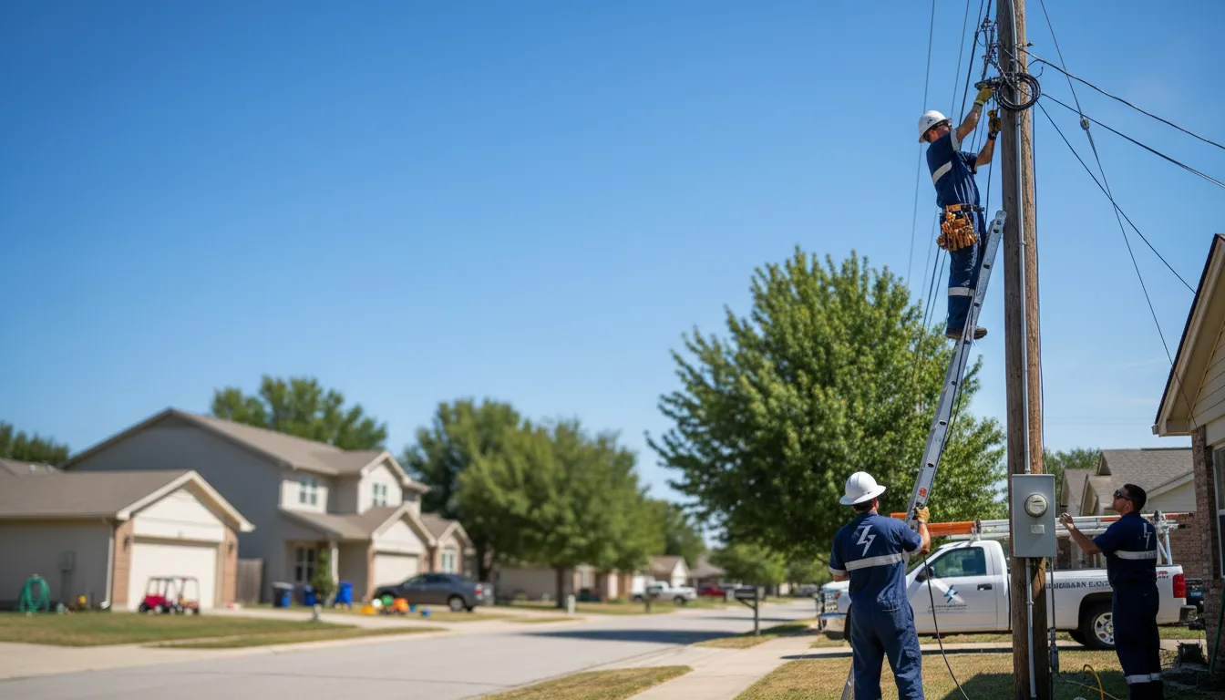 Residential electrician providing installation services in New Ulm, TX